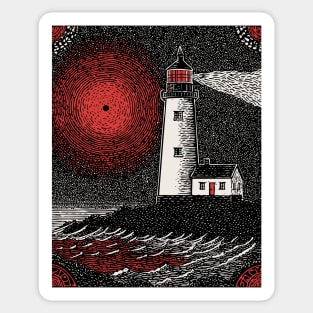 Gothic Lighthouse - The Crimson Beacon Sticker